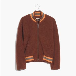 Madewell Sherpa Varsity Bomber Jacket